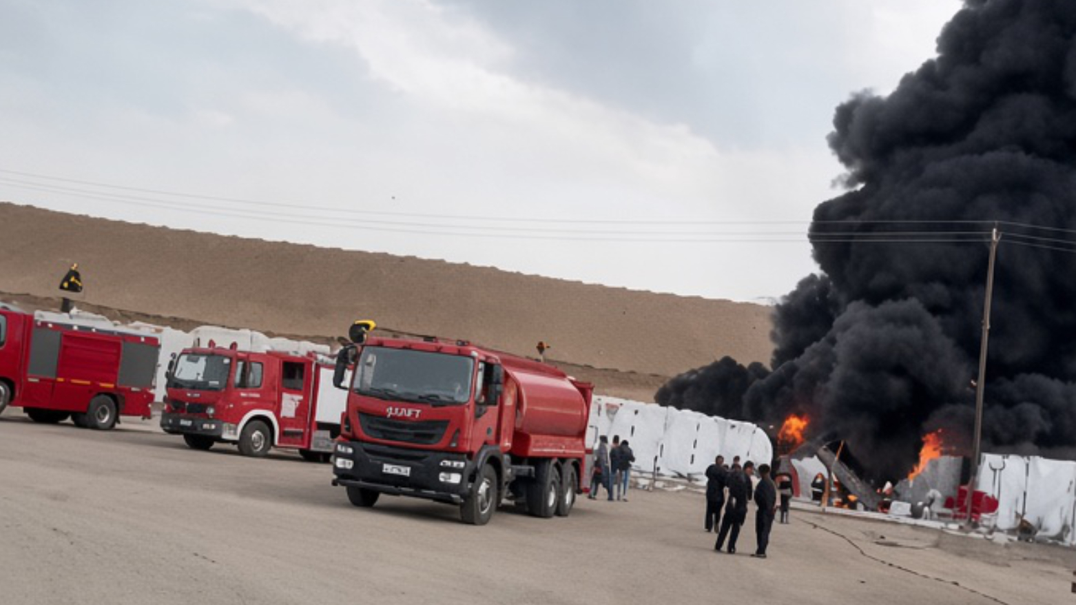 السليمانية: السيطرة على حريق هائل اندلع أثناء تفريغ مشتقات نفطية